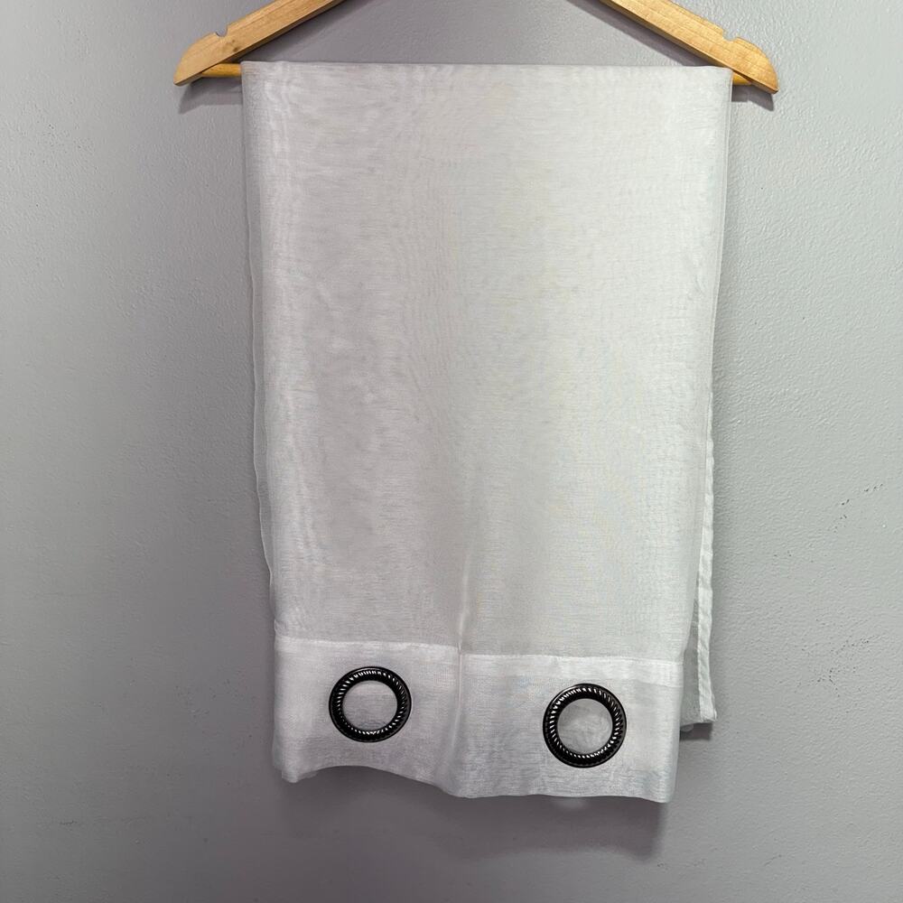 Set of 3 White Sheer Grommet Curtain Panels 52” x 84” Lightweight & Elegant